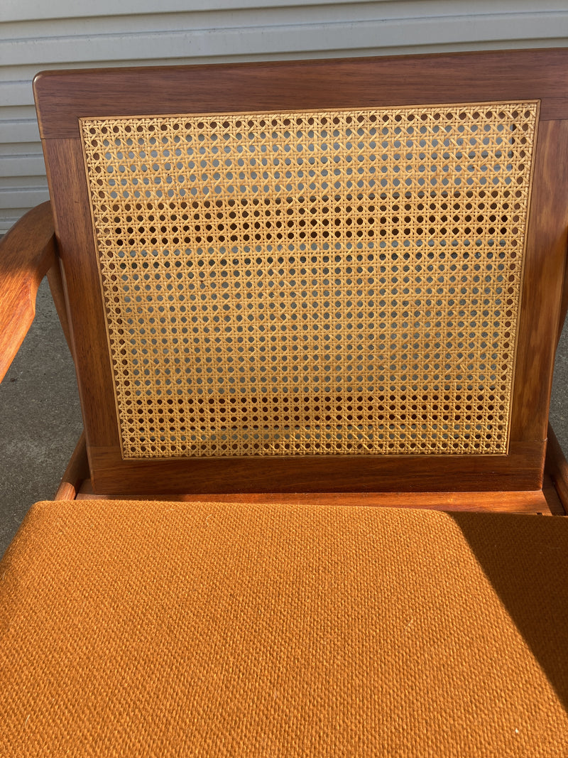 Rare Parker low line wraparound armchair genuine 1960s restored MCM rattan