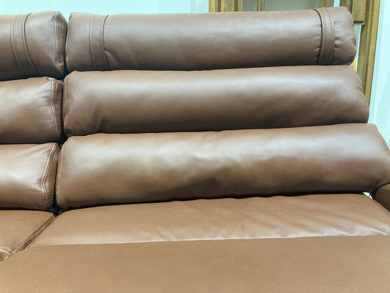 Tessa T4 sling 2 seater couch Fred Lowen fully restored new Italian tan leather teak