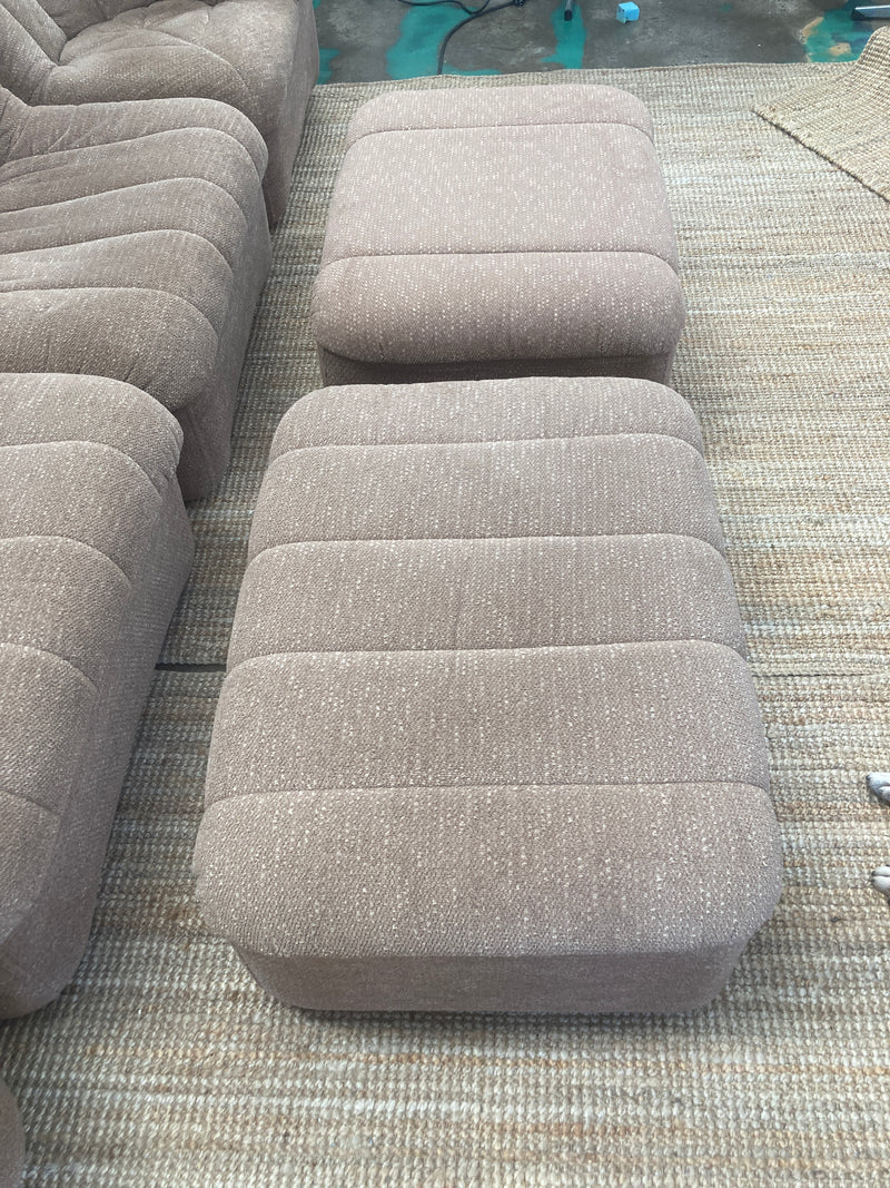 Authentic restored six piece Featherston Numero VII Lounge Suite pair of Ottoman