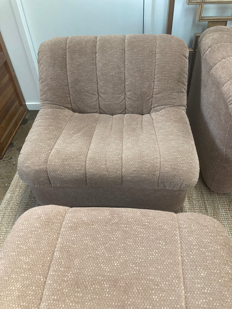 Authentic restored six piece Featherston Numero VII Lounge Suite pair of Ottoman