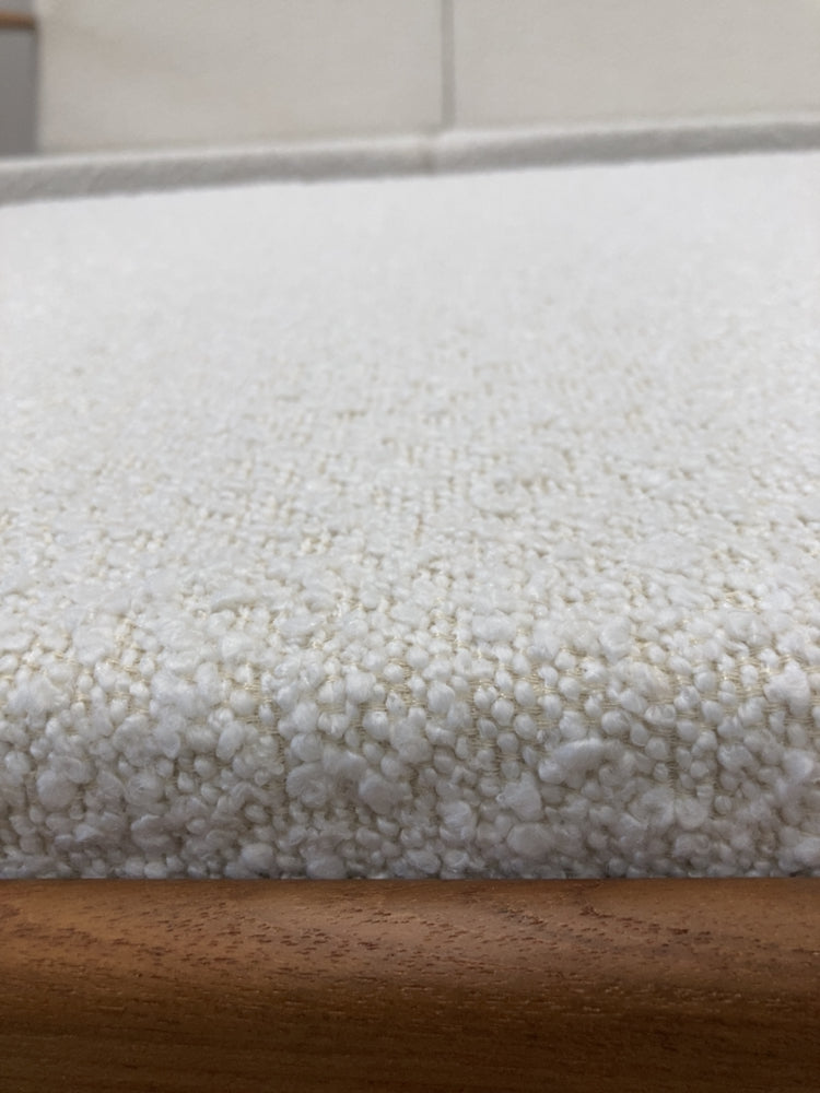 Parker wraparound rattan full set 3 seater couch pair of armchairs pair of ottomans genuine 1960s restored MCM boucle ivory