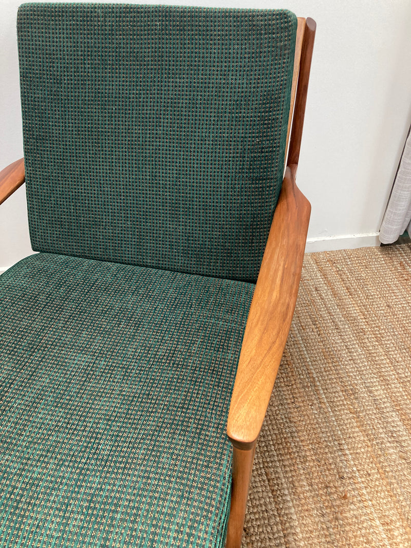 Fler Karinga armchairs pair original fabric fully restored MCM vintage