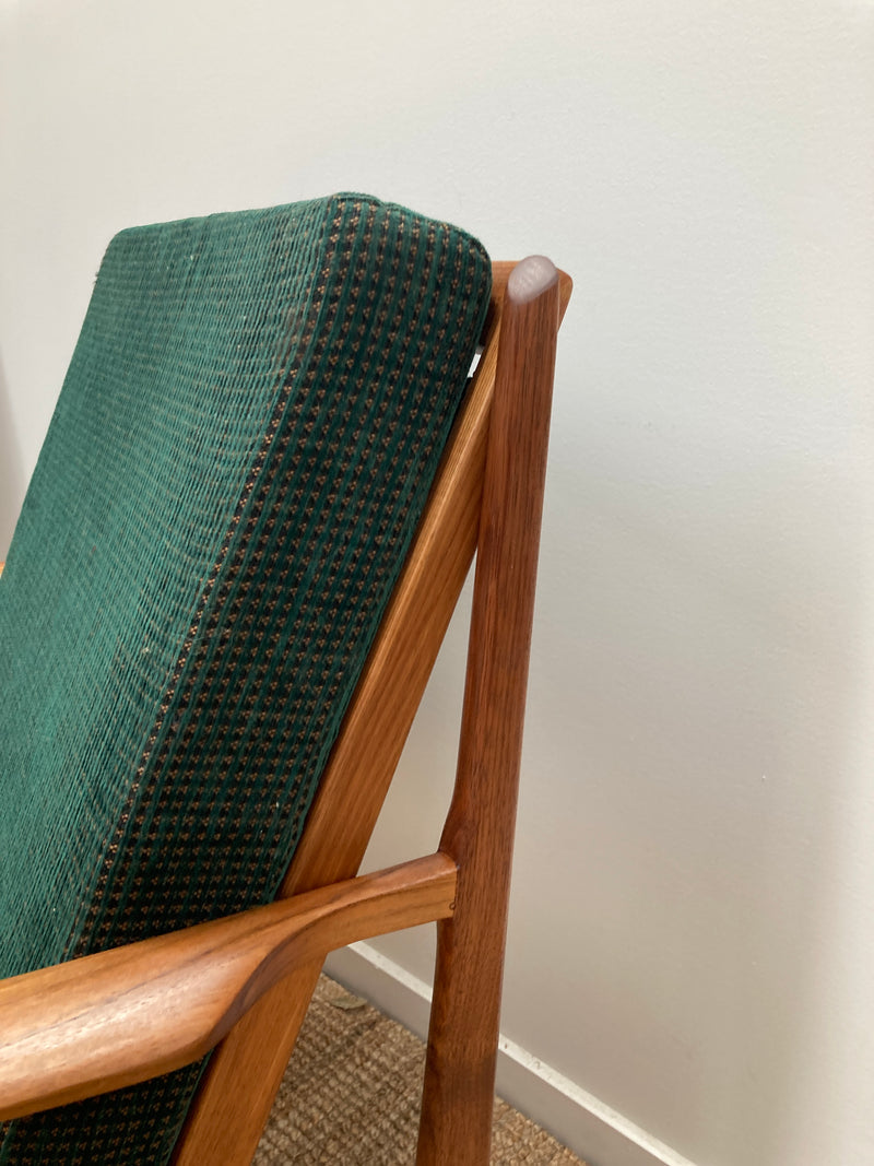 Fler Karinga armchairs pair original fabric fully restored MCM vintage