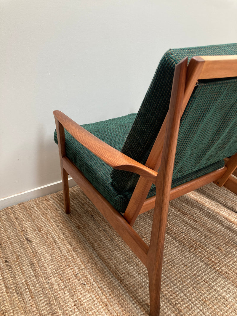 Fler Karinga armchairs pair original fabric fully restored MCM vintage