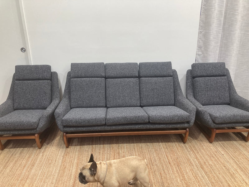 Restoration of Danish Deluxe Trina lounge suite set and alpha rattan coffee table