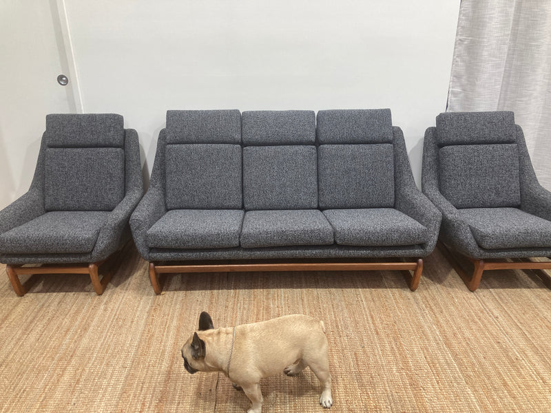 Restoration of Danish Deluxe Trina lounge suite set and alpha rattan coffee table