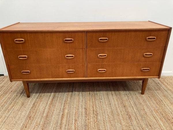 Parker chest of drawers sideboard buffet credenza MCM Nordic 1960s fully restored