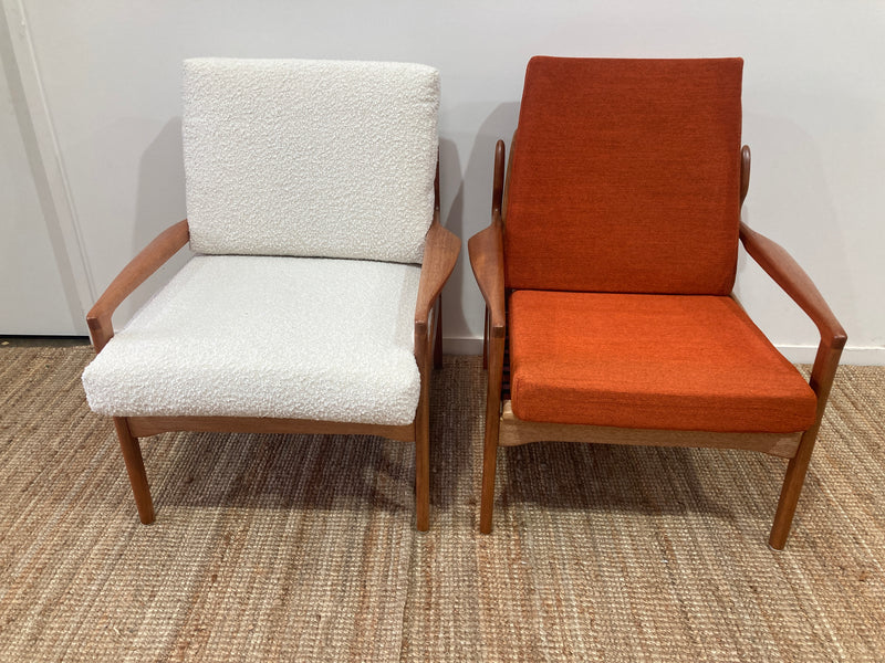 Pre order - Fler Narvik lowback armchairs pair fully restored MCM vintage 1960s Fred Lowen
