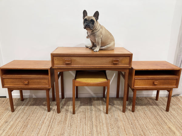 Pre order - Parker bedside tables matching console stool and mirror original restored 1970s