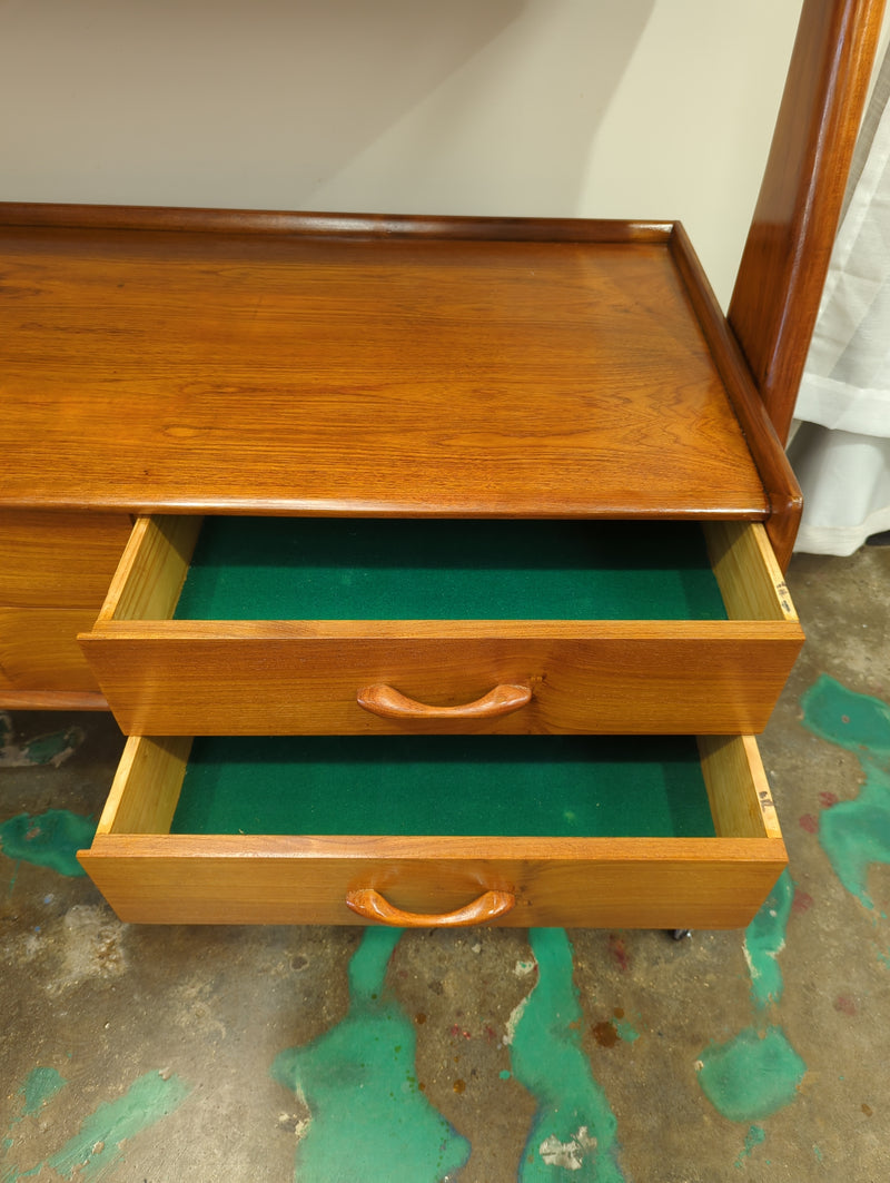 Mid century teak credenza rare tallboard wishbone sides Ivan Jansen