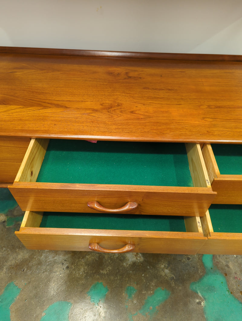 Mid century teak credenza rare tallboard wishbone sides Ivan Jansen