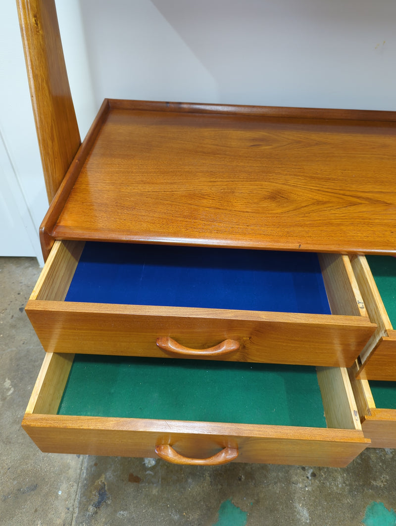 Mid century teak credenza rare tallboard wishbone sides Ivan Jansen