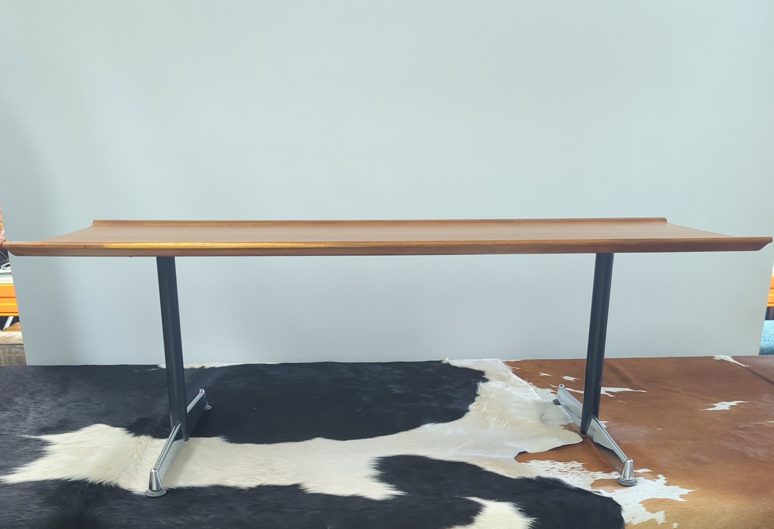 Fully restored Fler Fleredo rectangle lip coffee table chrome metal le ...
