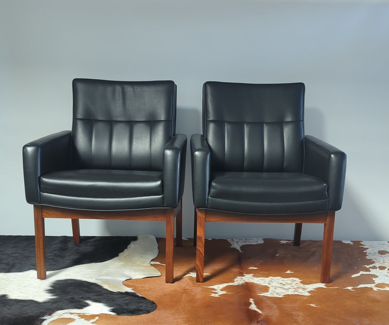 Featherston interiors pair of office armchairs restored original 1970s MCM vintage