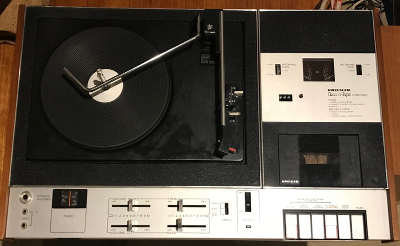 Kriesler solid state Garrard disc-o-tape turntable radio cassette 1970s