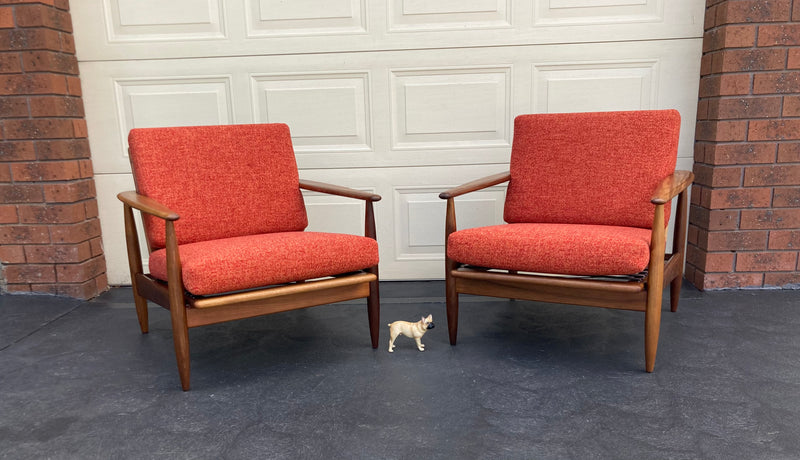 Pre order - Rare Pair Parker low line wraparound armchair genuine 1960s fully restored MCM rattan