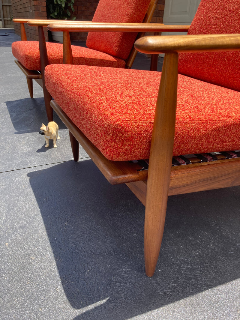 Pre order - Rare Pair Parker low line wraparound armchair genuine 1960s fully restored MCM rattan