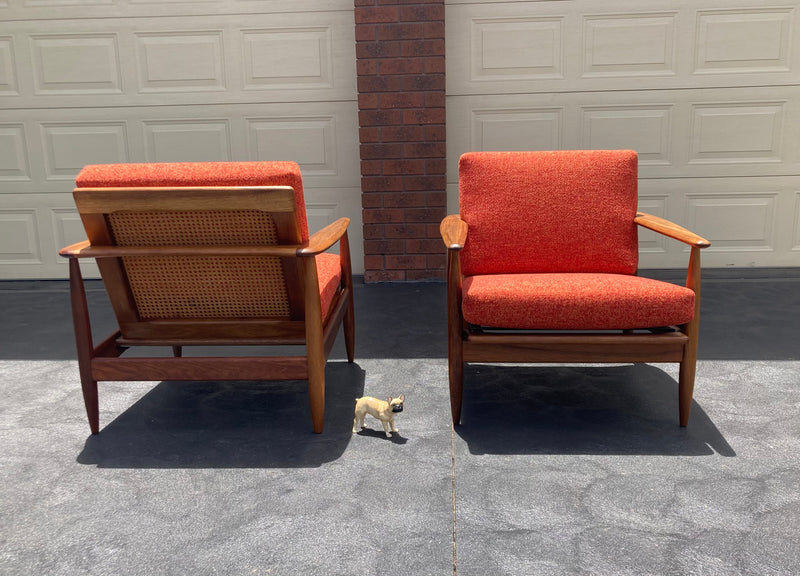 Pre order - Rare Pair Parker low line wraparound armchair genuine 1960s fully restored MCM rattan