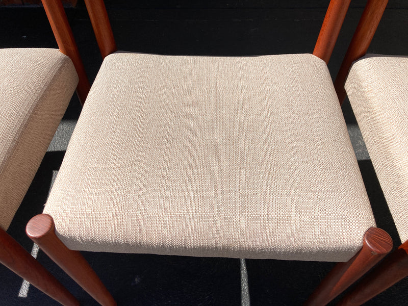 Parker table dining 6 matching chairs fully restored Zepel grey color 1960s MCM