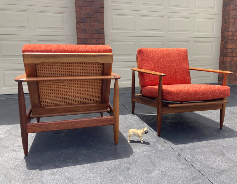 Pre order - Rare Pair Parker low line wraparound armchair genuine 1960s fully restored MCM rattan