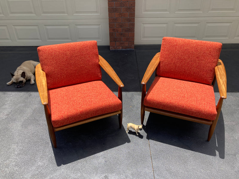 Pre order - Rare Pair Parker low line wraparound armchair genuine 1960s fully restored MCM rattan