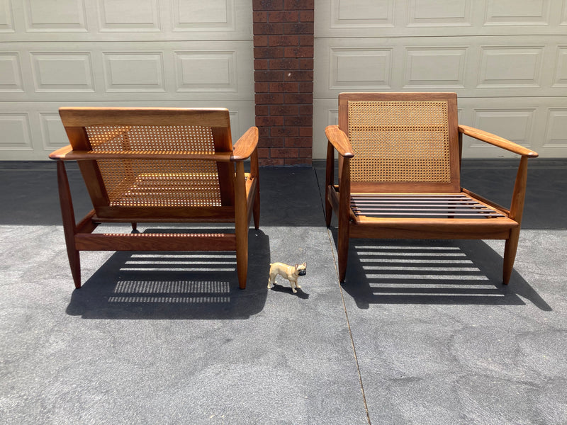 Pre order - Rare Pair Parker low line wraparound armchair genuine 1960s fully restored MCM rattan