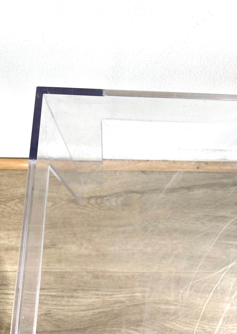 Pair 3 tier storage unit buffet side coffee table Kartell Componibili silver with ghost table space furniture used