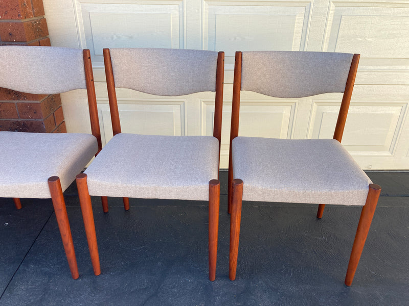 Parker table dining 6 matching chairs fully restored Zepel grey color 1960s MCM