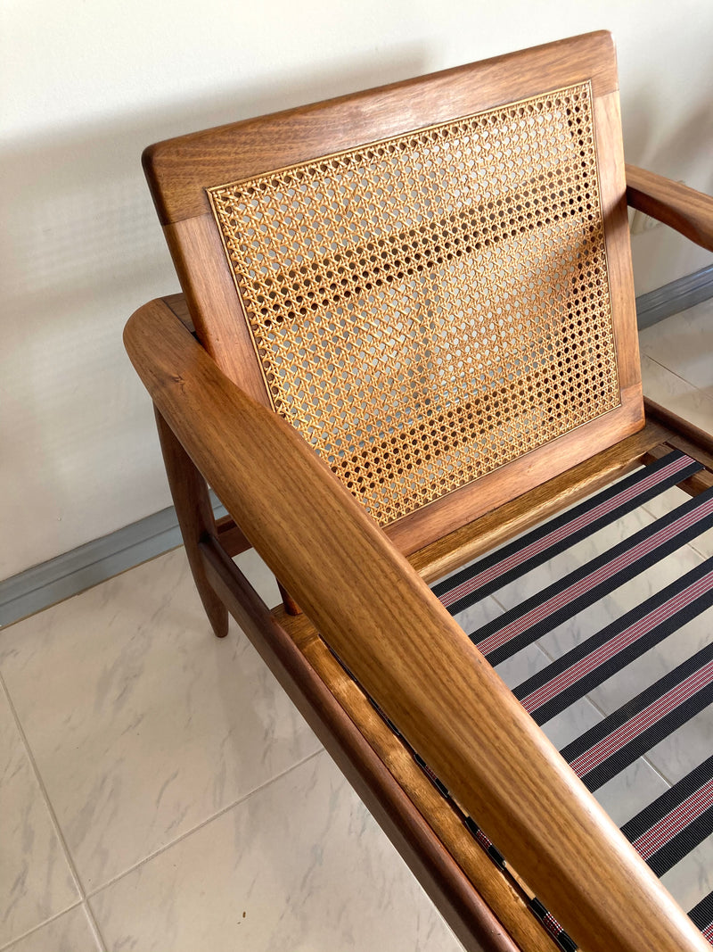 Pre order - Rare Pair Parker low line wraparound armchair genuine 1960s fully restored MCM rattan