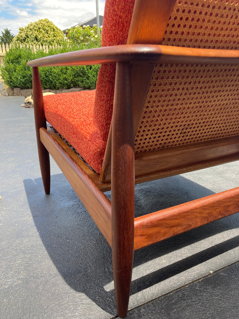 Pre order - Rare Pair Parker low line wraparound armchair genuine 1960s fully restored MCM rattan