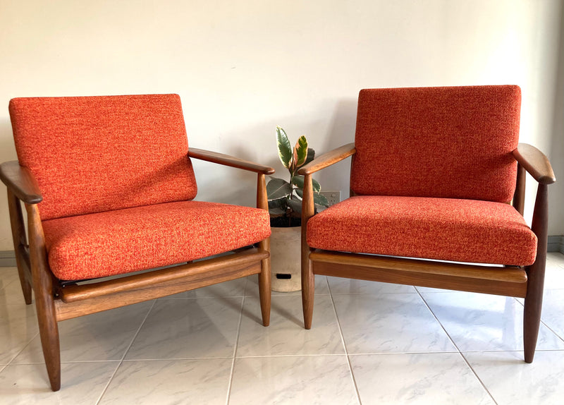 Pre order - Rare Pair Parker low line wraparound armchair genuine 1960s fully restored MCM rattan