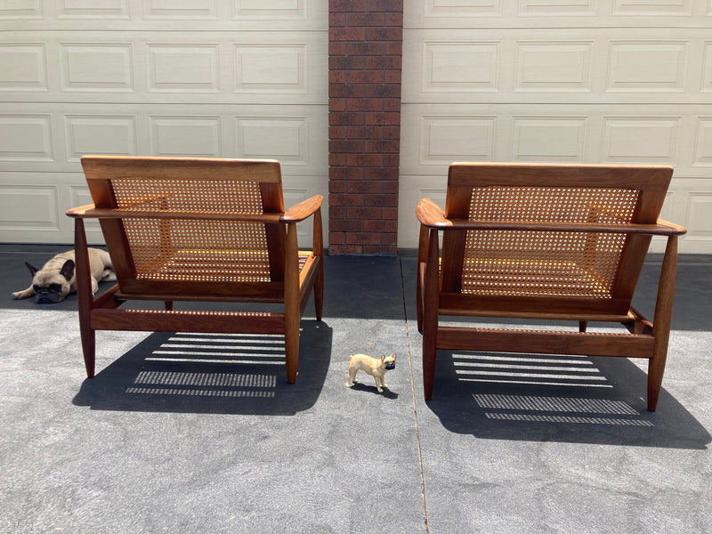 Pre order - Rare Pair Parker low line wraparound armchair genuine 1960s fully restored MCM rattan