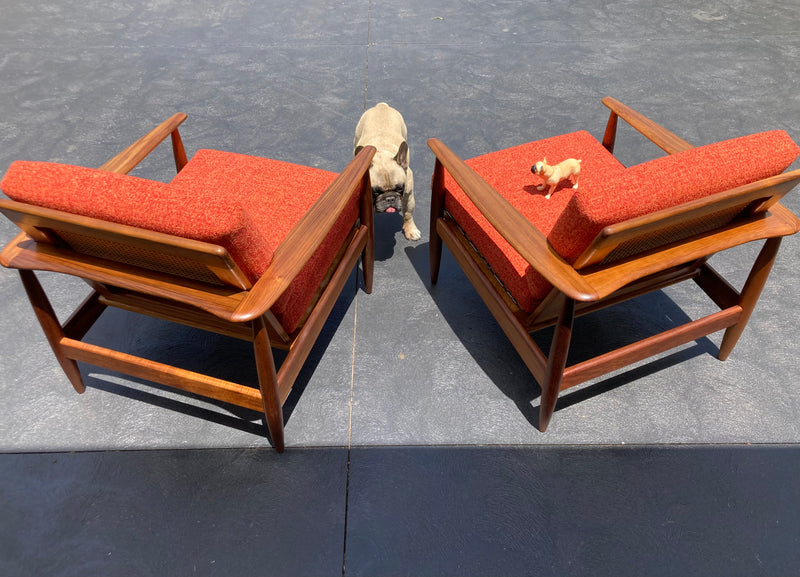 Pre order - Rare Pair Parker low line wraparound armchair genuine 1960s fully restored MCM rattan