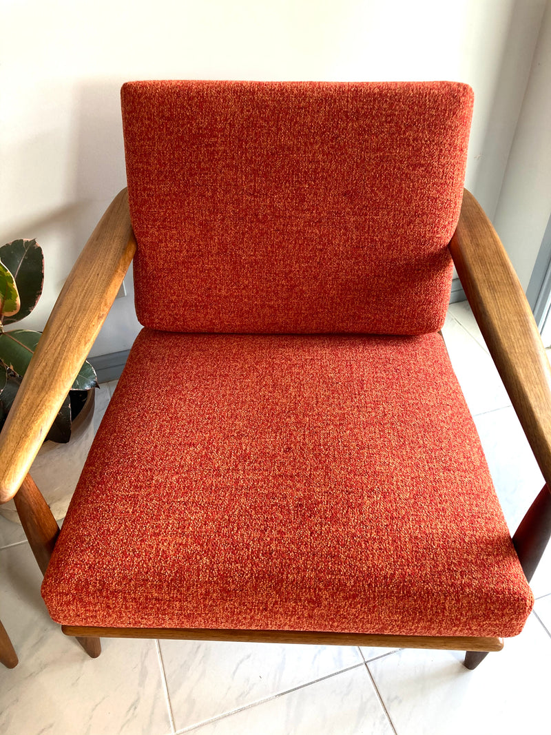 Pre order - Rare Pair Parker low line wraparound armchair genuine 1960s fully restored MCM rattan
