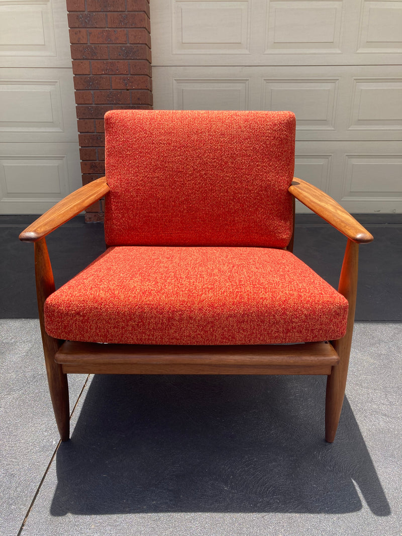 Rare Pair Parker low line wraparound armchair genuine 1960s fully restored MCM rattan