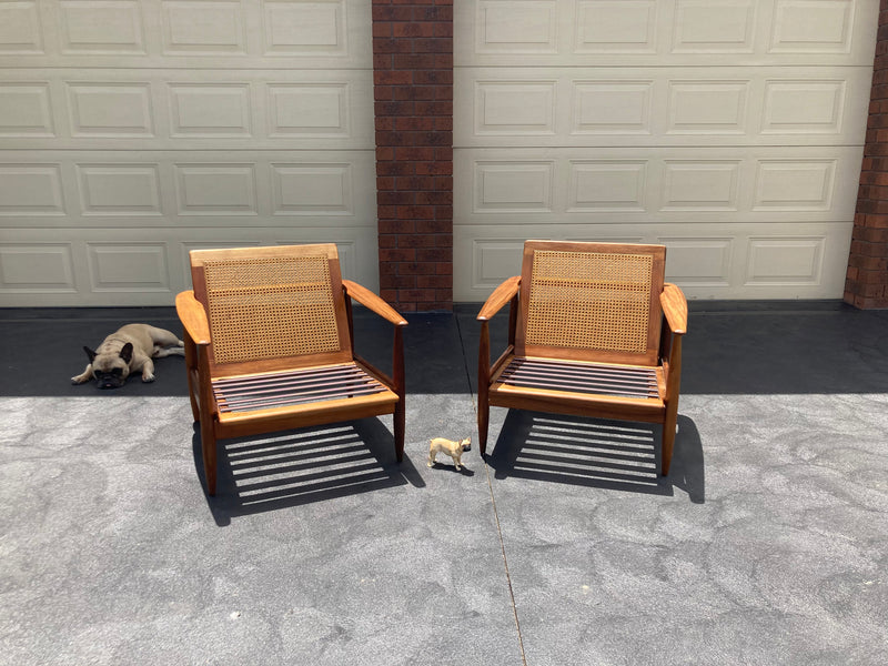 Pre order - Rare Pair Parker low line wraparound armchair genuine 1960s fully restored MCM rattan