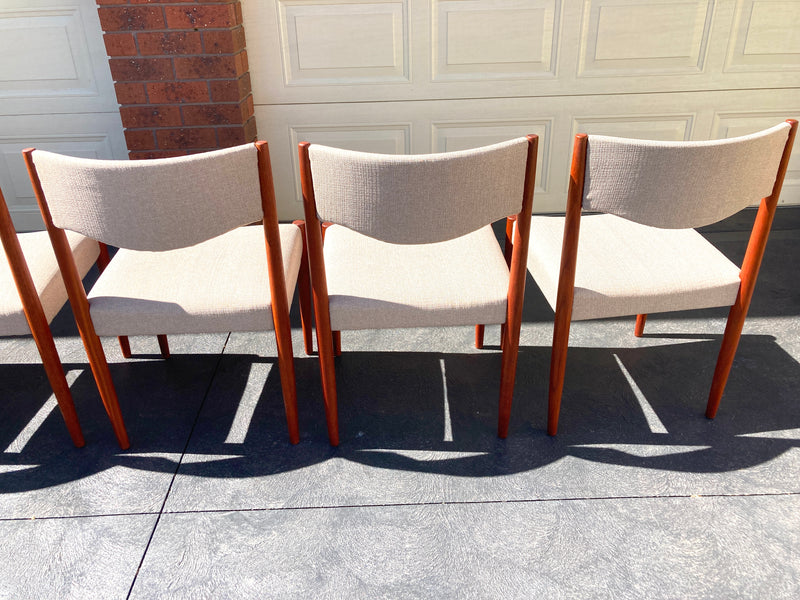 Parker table dining 6 matching chairs fully restored Zepel grey color 1960s MCM