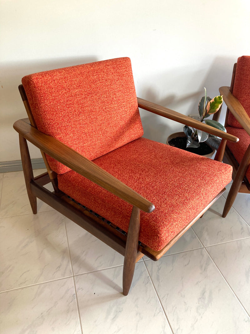 Pre order - Rare Pair Parker low line wraparound armchair genuine 1960s fully restored MCM rattan