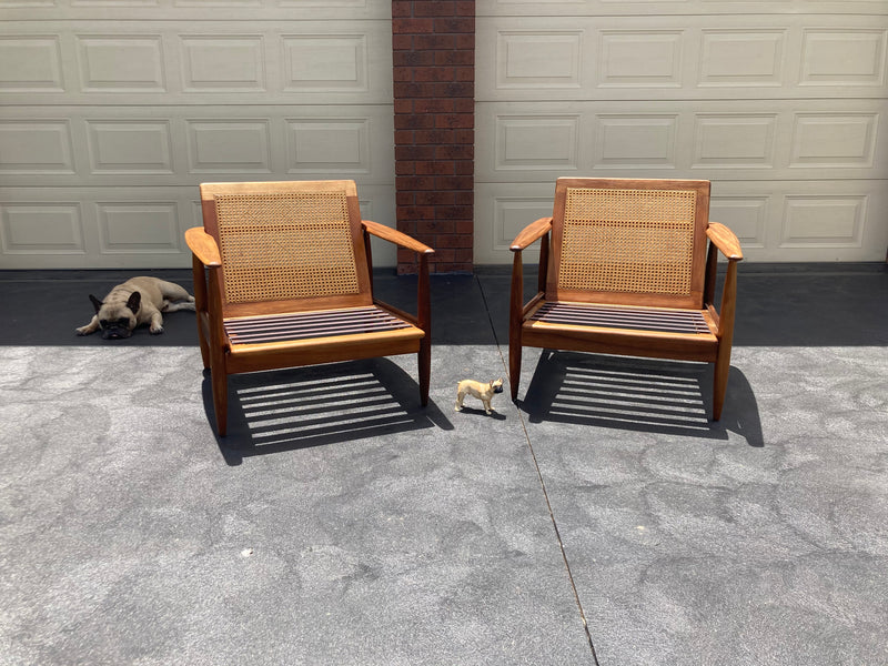Pre order - Rare Pair Parker low line wraparound armchair genuine 1960s fully restored MCM rattan