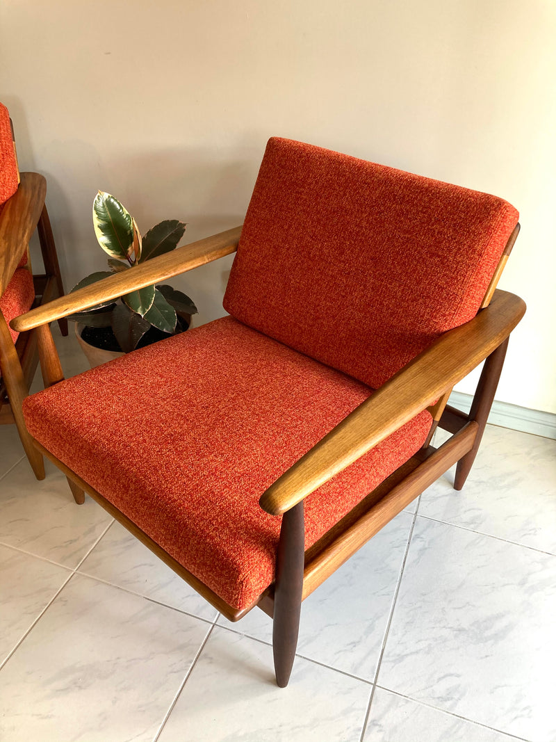 Pre order - Rare Pair Parker low line wraparound armchair genuine 1960s fully restored MCM rattan
