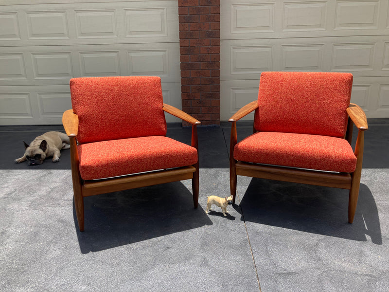 Pre order - Rare Pair Parker low line wraparound armchair genuine 1960s fully restored MCM rattan