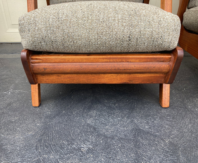 Van Treight lowline armchairs pair restored 1950s MCM vintage original