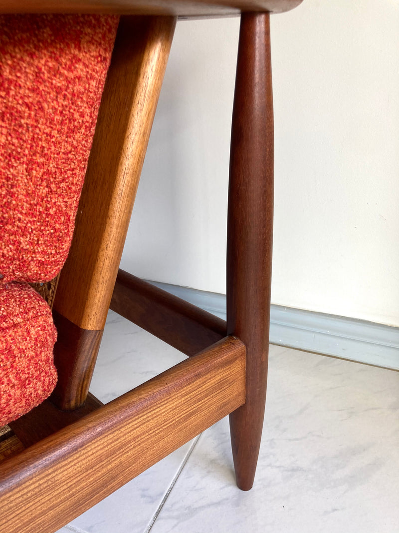 Pre order - Rare Pair Parker low line wraparound armchair genuine 1960s fully restored MCM rattan