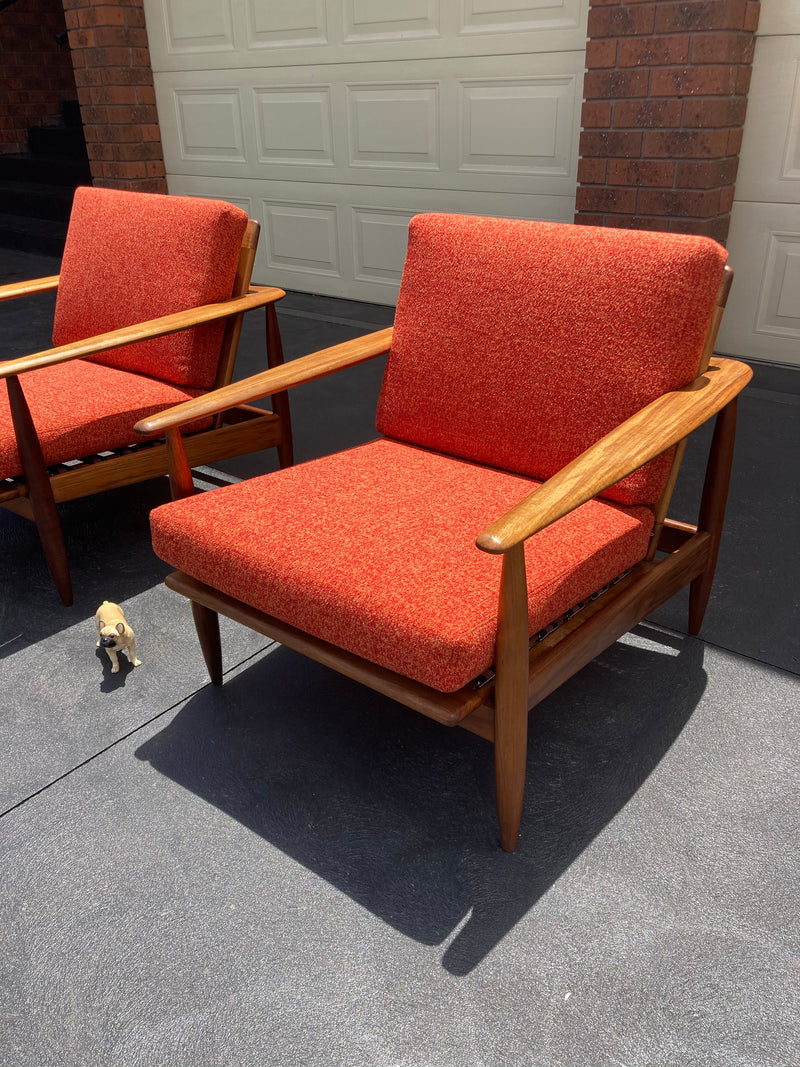 Pre order - Rare Pair Parker low line wraparound armchair genuine 1960s fully restored MCM rattan