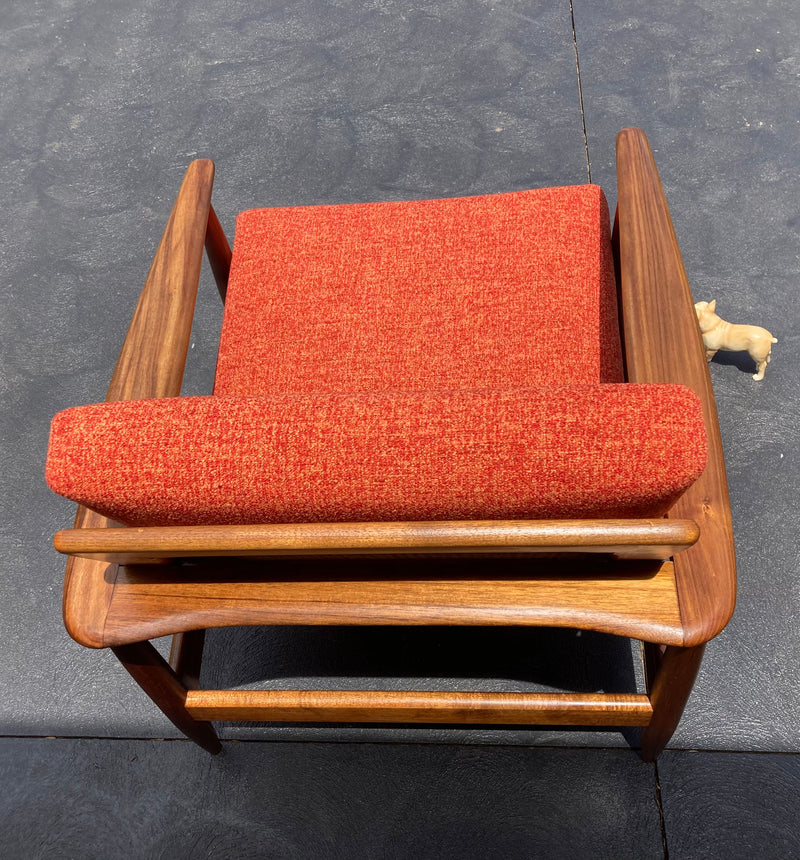 Rare Pair Parker low line wraparound armchair genuine 1960s fully restored MCM rattan