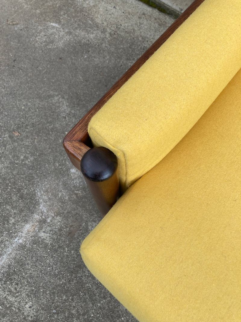 Pre -order Danish Deluxe armchair single restored yellow wool fabric Warwick