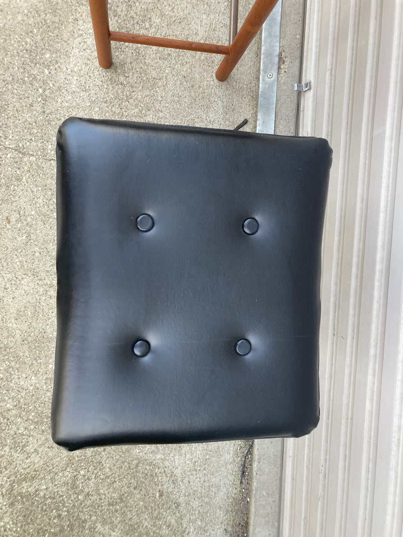Pair of genuine Parker Bar stools in black vinyl restored MCM