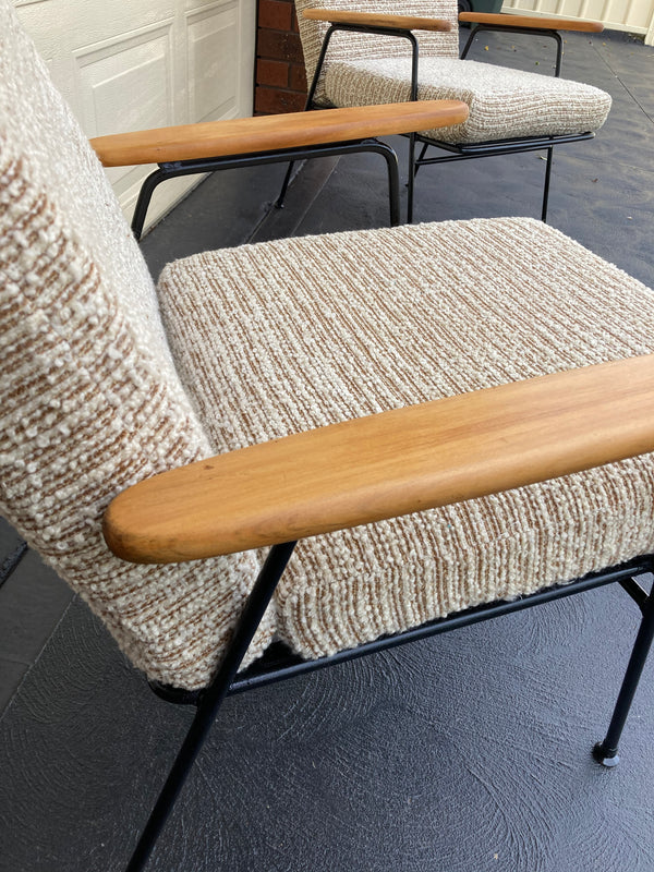 Supersonic Industries Mid Century Armchair pair restored vintage mcm rare UTW style 1950s