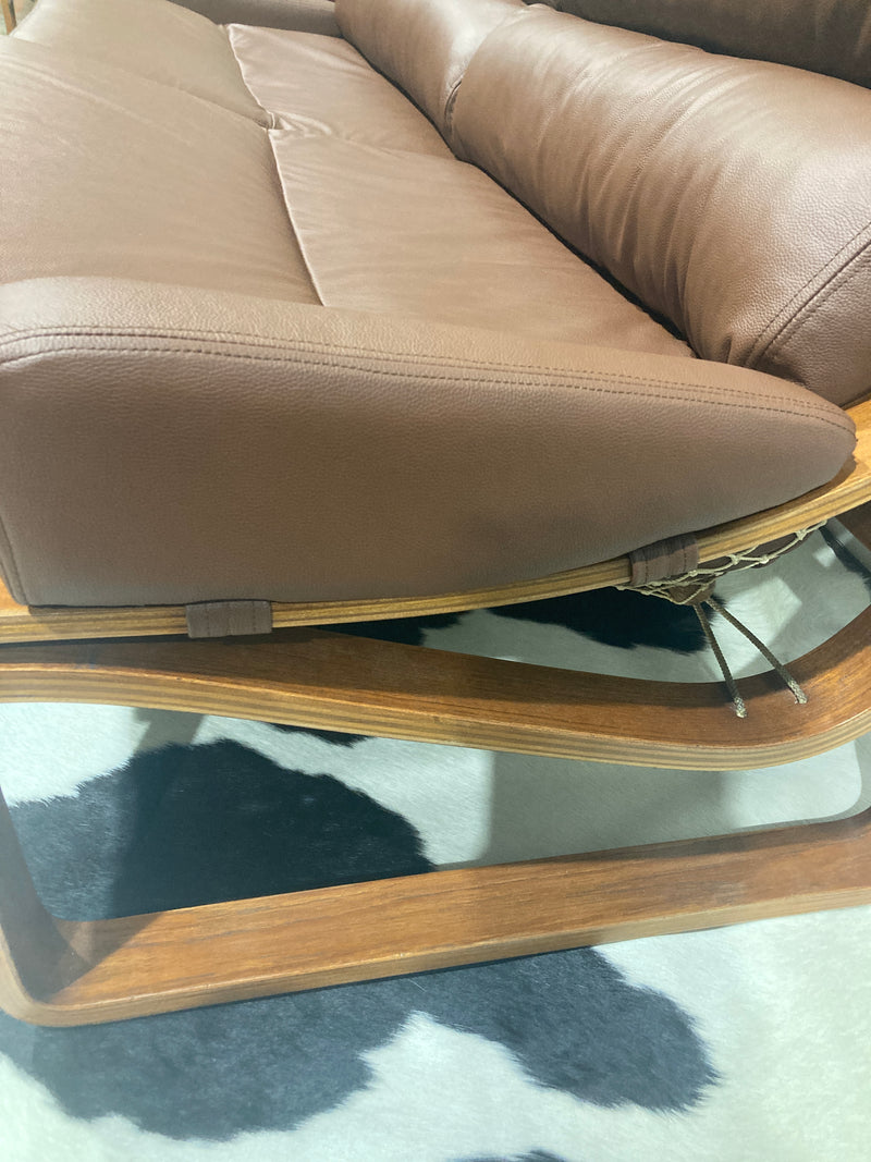 Tessa T4 sling 2 seater couch Fred Lowen fully restored new Italian tan leather