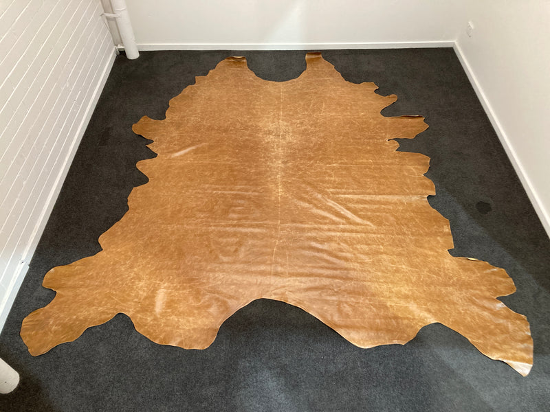 Cow Hide authentic genuine leather light brown tan Aniline extra large Italy